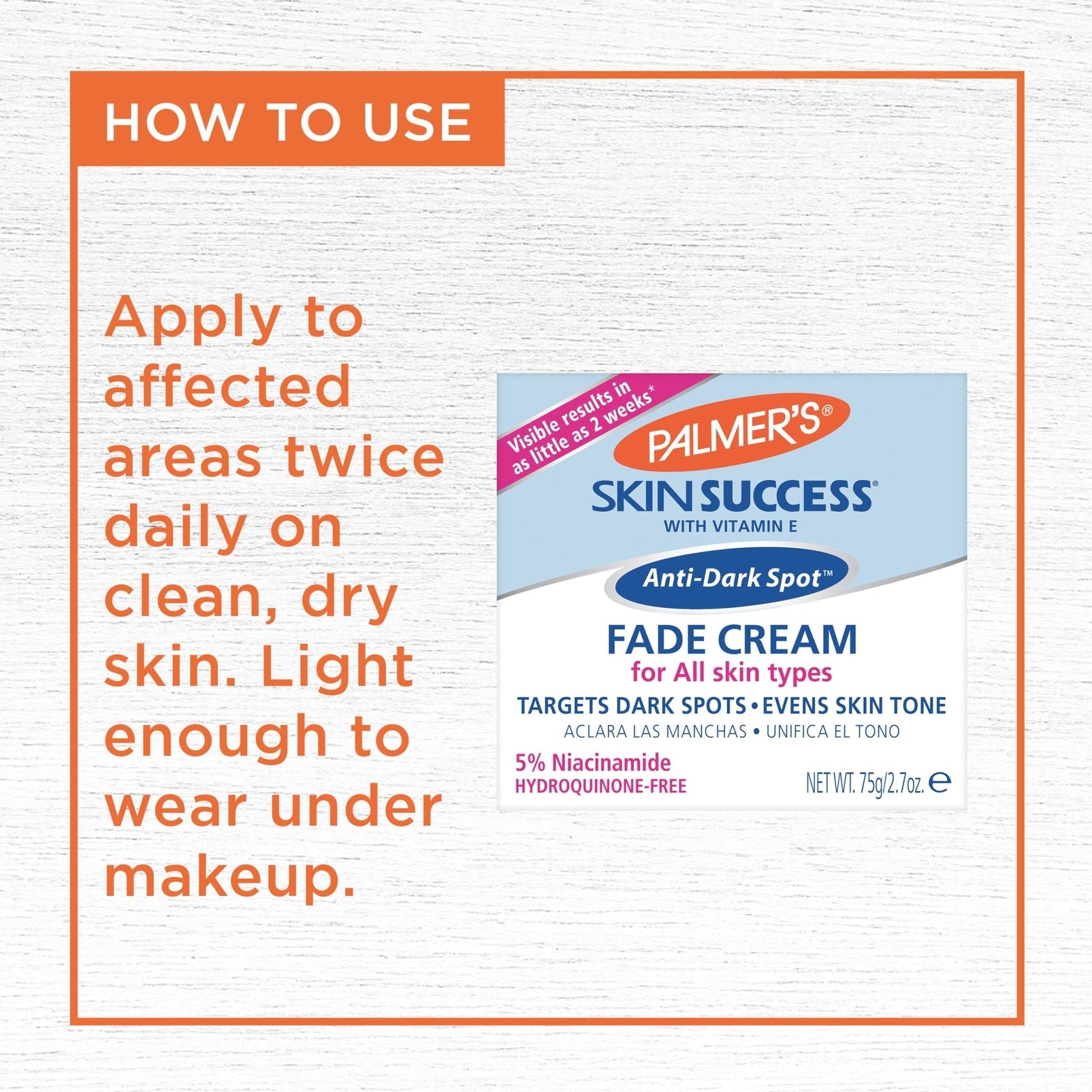 Palmer's Skin Success Anti-Dark Spot Fade Cream with Vitamin E and Niacinamide, for All Skin Types 2.7 Ounce - PrimeBioHealth - canada supplements