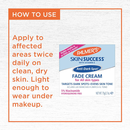Palmer's Skin Success Anti-Dark Spot Fade Cream with Vitamin E and Niacinamide, for All Skin Types 2.7 Ounce - PrimeBioHealth - canada supplements