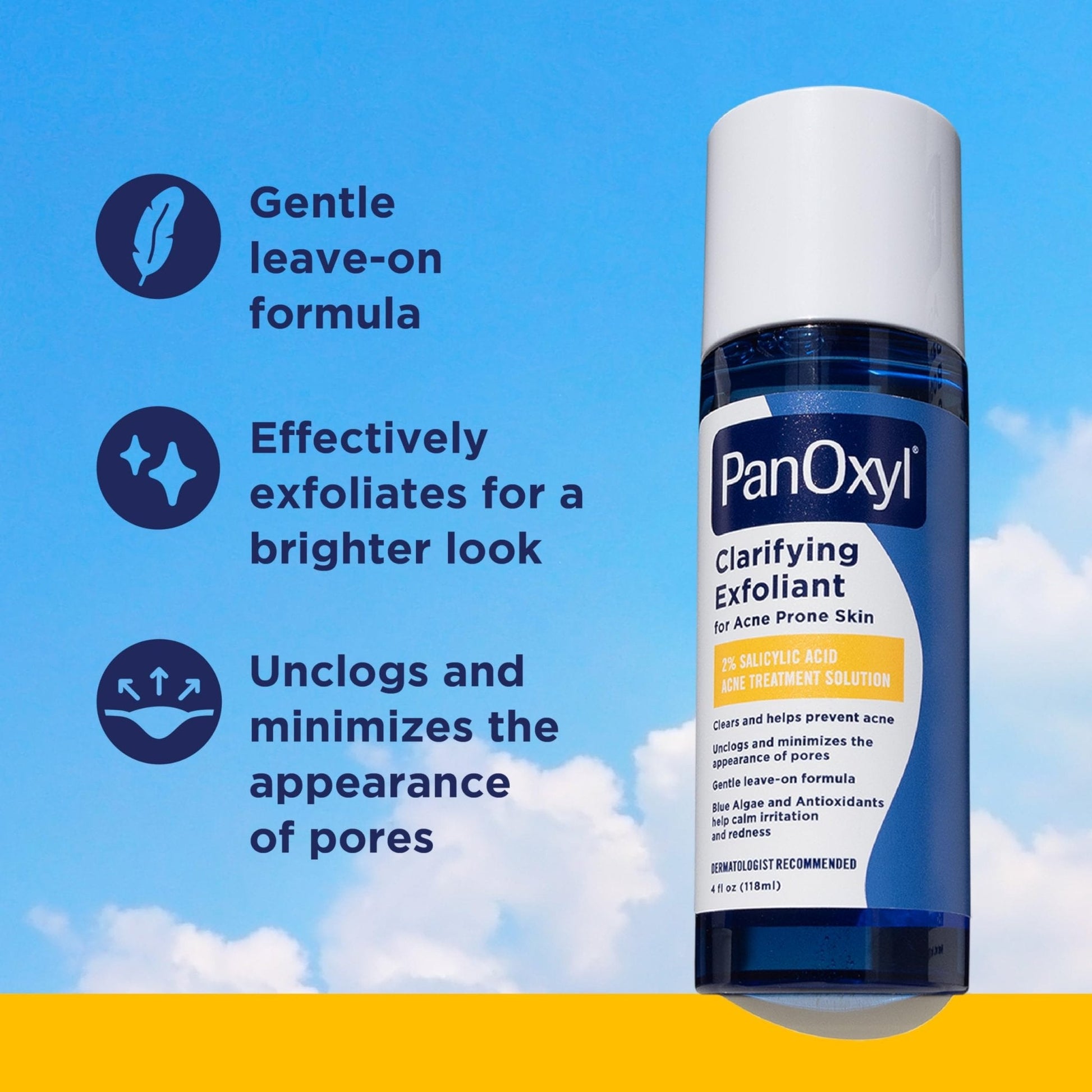 PanOxyl Clarifying Exfoliant with 2% Salicylic Acid, BHA Liquid Exfoliant for Face, Unclogs, Minimizes Appearance of Pores - PrimeBioHealth - canada supplements