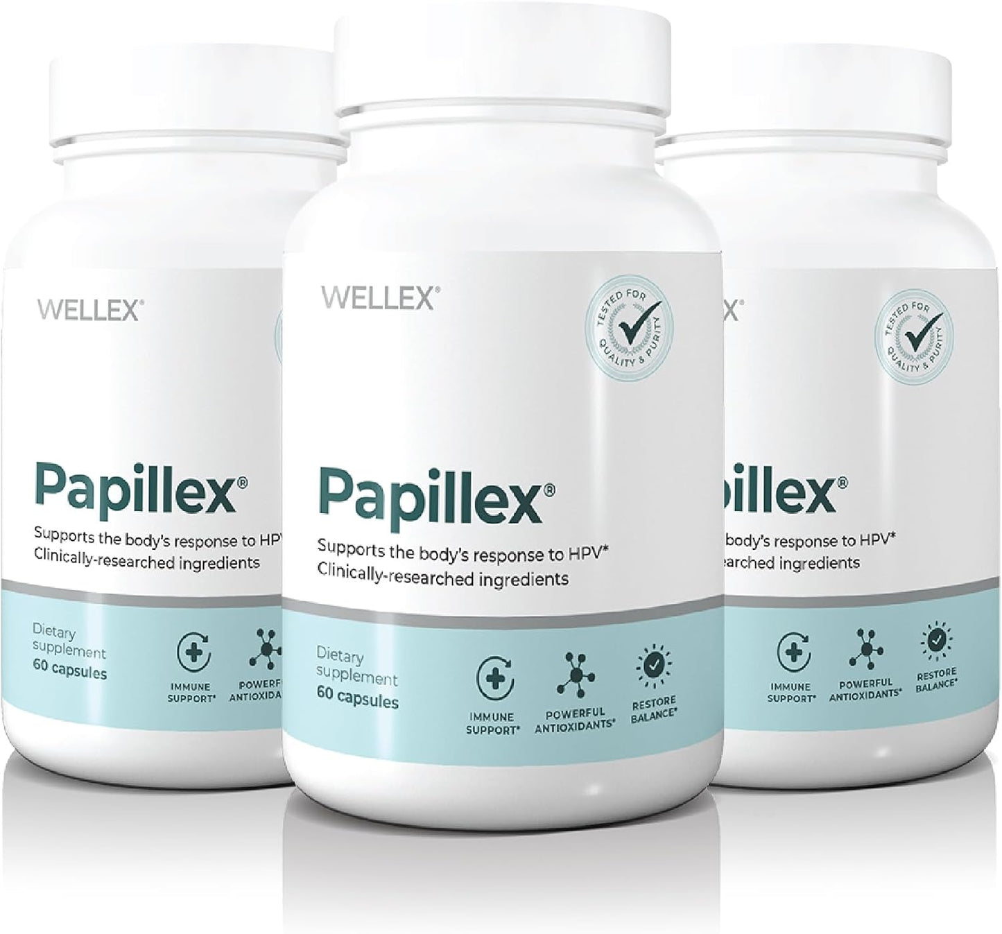 Papillex Dietary Supplement Tablets All Natural Immune Support - Immunity Defense - Best Immune System Booster - Organic 60 Capsules Bottle (3 Pack) - PrimeBioHealth - canada supplements