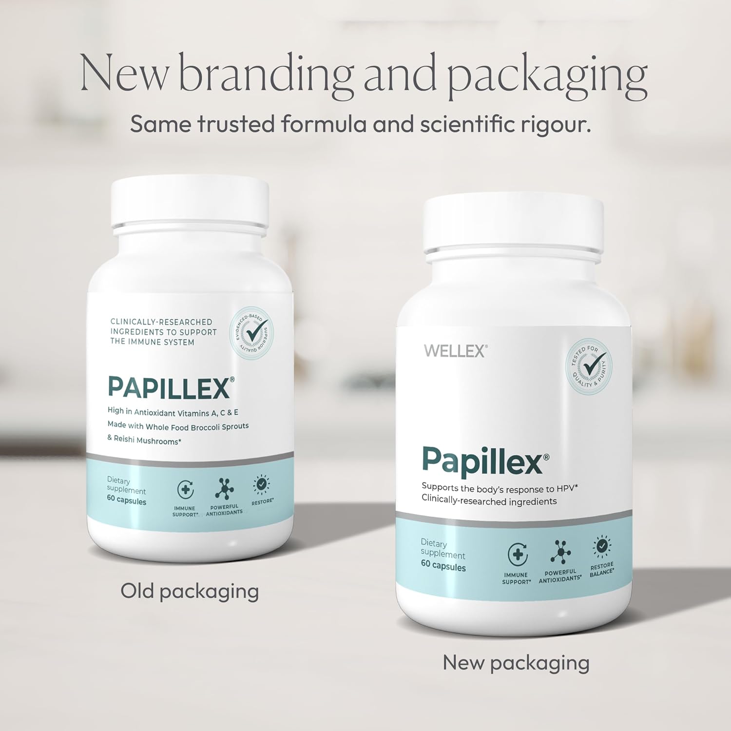 Papillex Dietary Supplement Tablets All Natural Immune Support - Immunity Defense - Best Immune System Booster - Organic 60 Capsules Bottle (3 Pack) - PrimeBioHealth - canada supplements