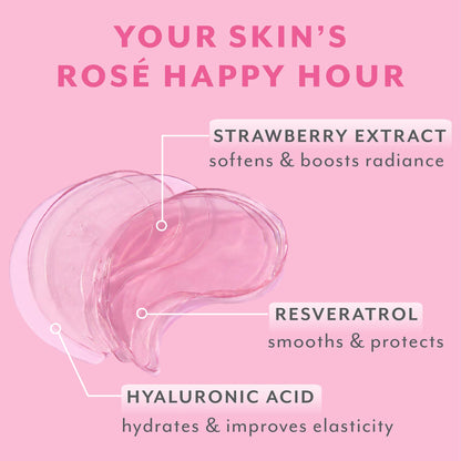 Patchology Serve Chilled Rosé Hydrating Under Eye Patches – Hyaluronic Acid & Antioxidant-Infused Eye Masks to Reduce Dark Circles - PrimeBioHealth - canada supplements