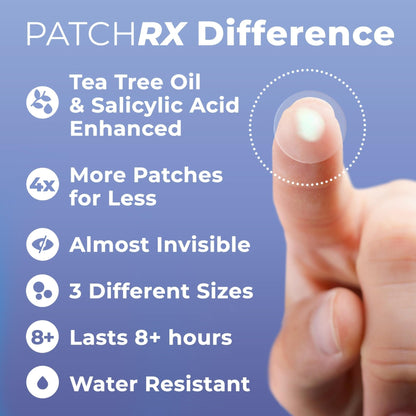 PatchRx Salicylic Pimple Patches (120 Pack), Salicylic Acid Acne Patches with Tea Tree Oil - PrimeBioHealth - canada supplements