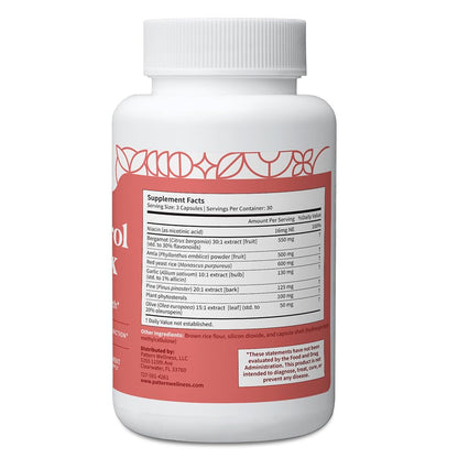 Pattern Wellness Cholesterol Complex Supplement – 90 Vegan Capsules | Red Yeast Rice Formula, 8 Carefully Selected Ingredients, GMP Manufactured, Non-GMO Formula, Gluten, Dairy & Soy Free - PrimeBioHealth - canada supplements