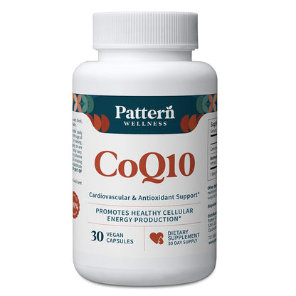Pattern Wellness CoQ10 – 200mg Ubiquinone with BioPerine® Black Pepper Extract – Cellular Energy & Vitality Support – Non-GMO – 30 Vegan Capsules* - PrimeBioHealth - canada supplements