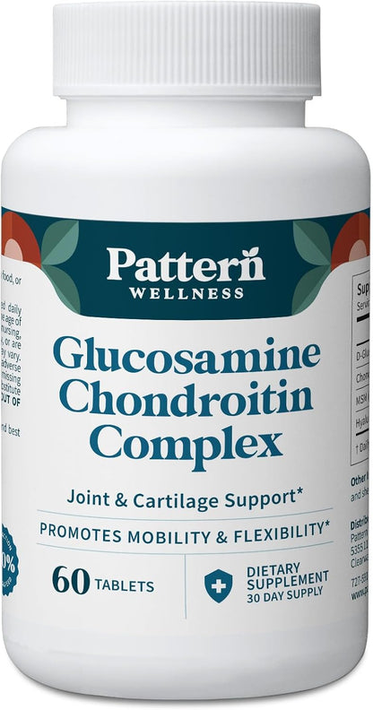 Pattern Wellness Glucosamine Chondroitin Complex with MSM & Hyaluronic Acid – Supports Joint, Cartilage & Flexibility Health – 60 Tablets - PrimeBioHealth - canada supplements
