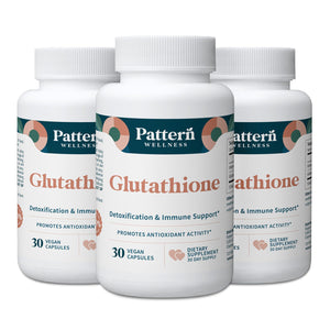 Pattern Wellness Glutathione Supplement - Active Reduced Glutathione Formula with Added Vitamin C - Cell, Antioxidant, + Immune Health Support - 30 Vegan Capsules - PrimeBioHealth - canada supplements