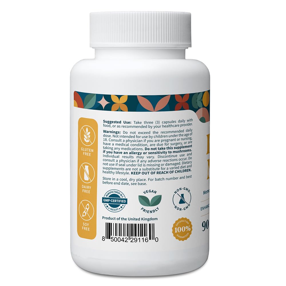 Pattern Wellness Lion’s Mane Mushroom Supplement – 90 Vegan Capsules | Supplement Capsules for Cognitive & Focus Support – Enhanced Absorption - PrimeBioHealth - canada supplements