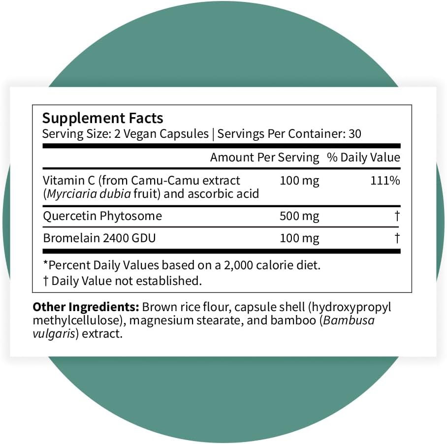 Pattern Wellness Quercetin Supplement with Bromelain - Immune Function & Cellular Health Support - Antioxidant & Whole Body Wellness - 60 Vegan Capsules - PrimeBioHealth - canada supplements
