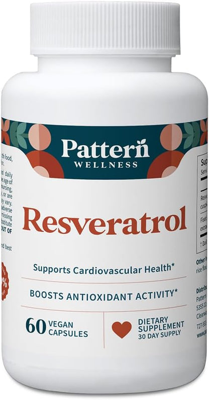 Pattern Wellness Resveratrol with Fisetin – Supports Cellular, Heart & Immune System Health – Promotes Antioxidant Protection – Vegan, Non-GMO, Gluten-Free – 60 Capsules - PrimeBioHealth - canada supplements