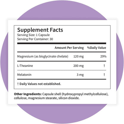 Pattern Wellness Sleep Complex – Supports Relaxation & Healthy Sleep Patterns – with Melatonin, L-Theanine & Magnesium – 30 Vegan Capsules - PrimeBioHealth - canada supplements