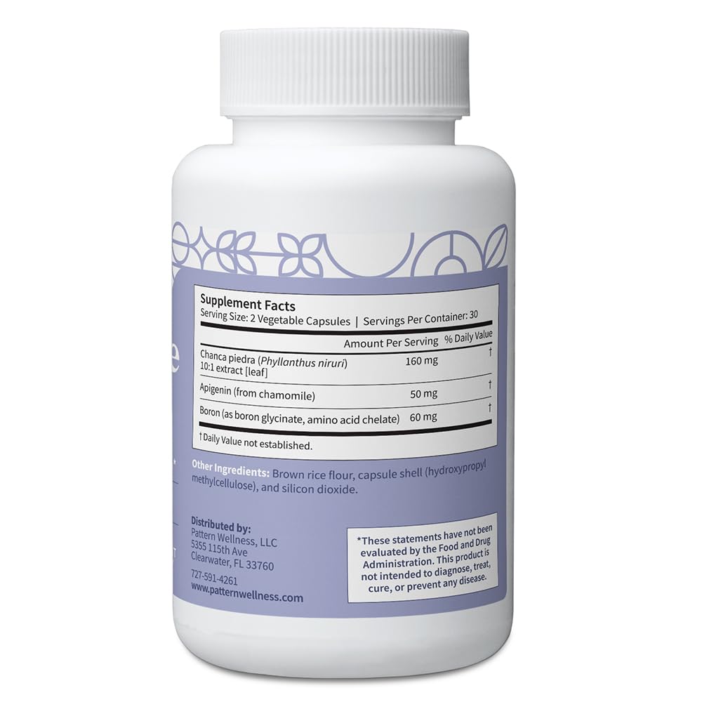 Pattern Wellness Stone Care Complex – Supports Healthy Kidney & Urinary Function – with Chanca Piedra, Chamomile Extract & Boron – 3rd Party Lab Tested – Vegan, Non-GMO - 60 Capsules - PrimeBioHealth - canada supplements