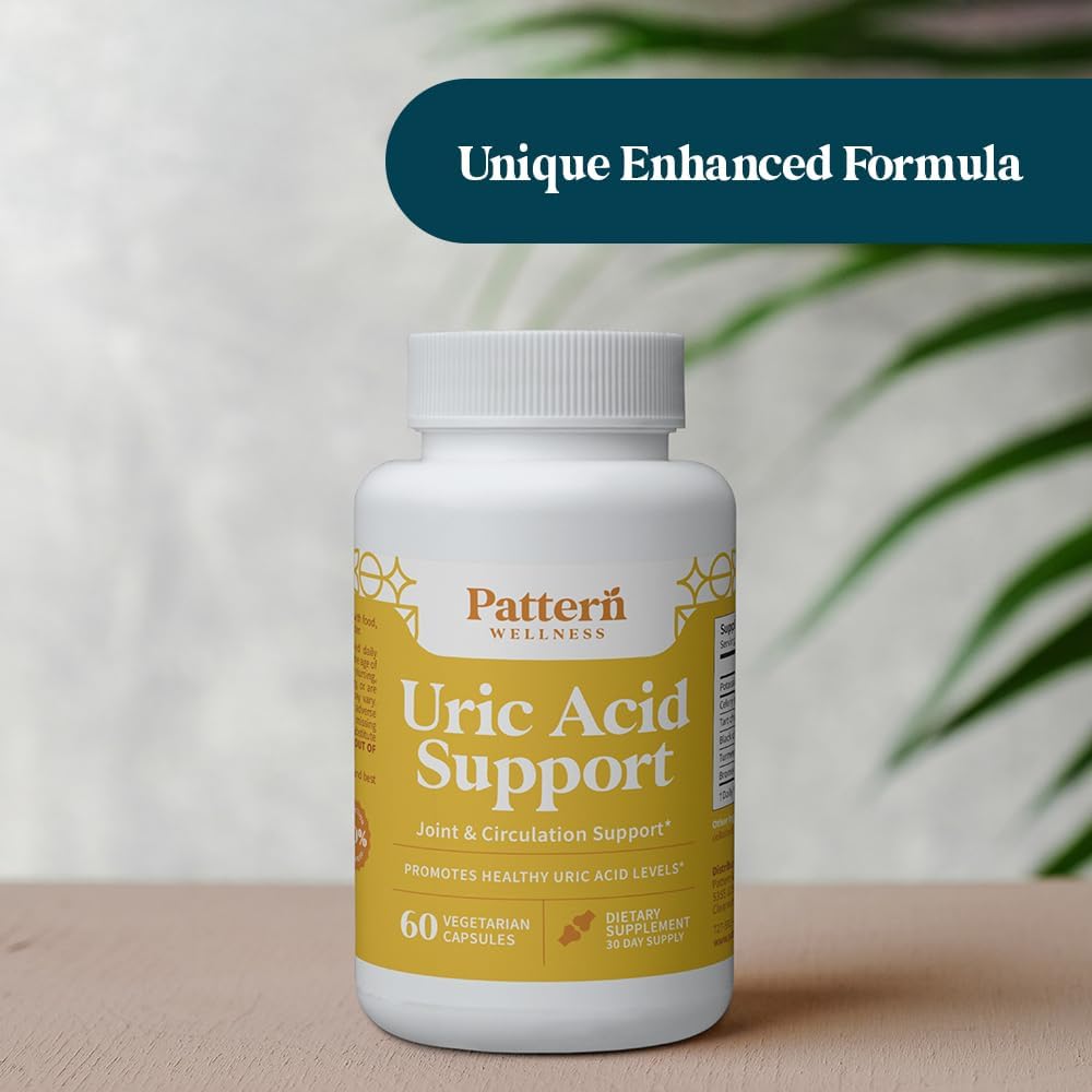 Pattern Wellness Uric Acid Support Supplement – Supports Uric Acid Balance & Joint Wellness – Herbal Formula – 3rd Party Lab Tested – 60 Veggie Capsules - PrimeBioHealth - canada supplements