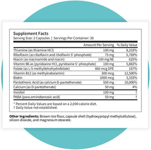Pattern Wellness Vitamin B Complex Supplement - Comprehensive Blend of Essential B Vitamins - Supports Energy, Cognitive & Cellular Health - 3rd Party Lab Tested - 60 Capsules - PrimeBioHealth - canada supplements