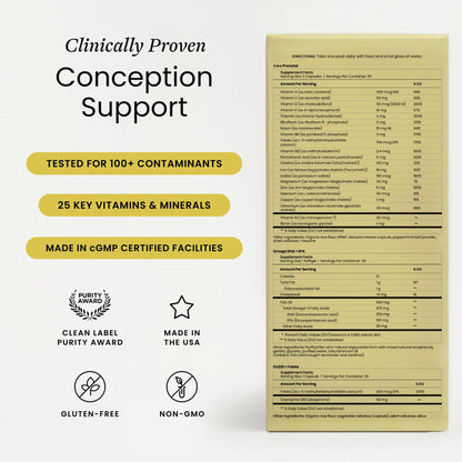 Perelel Conception Support Pack, Prenatal Multivitamin with DHA Omega 3, COQ10 & Folate, Supports Fertility Wellness for Women - PrimeBioHealth - canada supplements