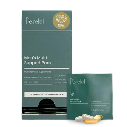 Perelel Men’s Multi Support Pack, Daily Multivitamin with Magnesium, Omega 3, CoQ10 & Folate, Nutritional Support - PrimeBioHealth - canada supplements