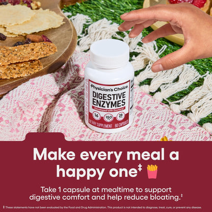 Physician's CHOICE Digestive Enzymes for Bloating & Digestion - 16 Enzymes with Organic Prebiotics & Probiotics for Gut - PrimeBioHealth - canada supplements