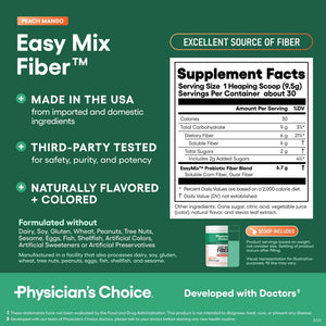 Physician's CHOICE Easy Mix Fiber for Digestive Health & Regularity - No Grit - Daily Prebiotic Soluble Fiber Powder Supplement - PrimeBioHealth - canada supplements