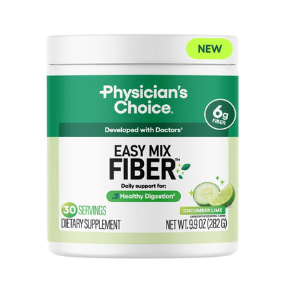 Physician's CHOICE Easy Mix Fiber for Digestive Health & Regularity - No Grit - Daily Prebiotic Soluble Fiber Powder Supplement - PrimeBioHealth - canada supplements