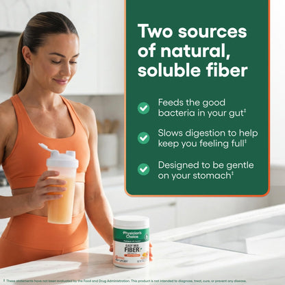 Physician's CHOICE Easy Mix Fiber for Digestive Health & Regularity - No Grit - Daily Prebiotic Soluble Fiber Powder Supplement - PrimeBioHealth - canada supplements