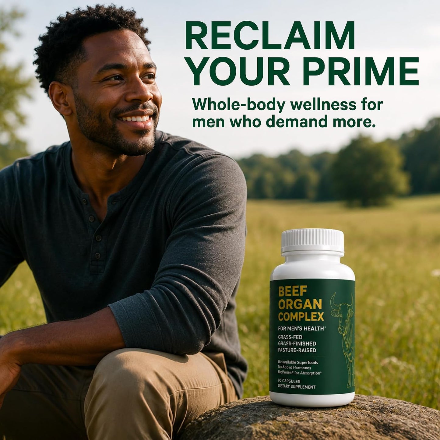 Pink Stork Men's Beef Organ Complex, Bioavailable Superfoods, 30 Servings | Grass-Fed, Grass-Finished Beef Liver, Testicle, Prostate + Bone Marrow | Supports Energy, Vitality + Men's Health - PrimeBioHealth - canada supplements