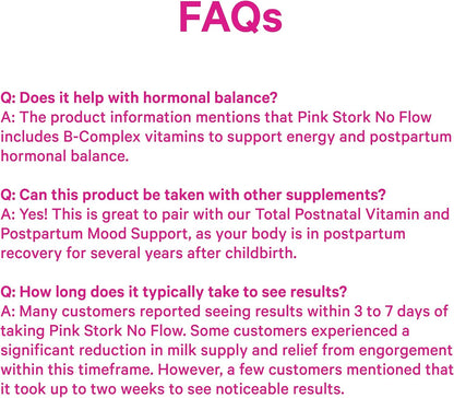 Pink Stork No Flow: Dry Up Breast Milk Supply with Sage, Parsley, and B Vitamins, Postpartum Essentials for Women to Stop Breastfeeding and Decrease Milk Production, 60 Capsules - PrimeBioHealth - canada supplements
