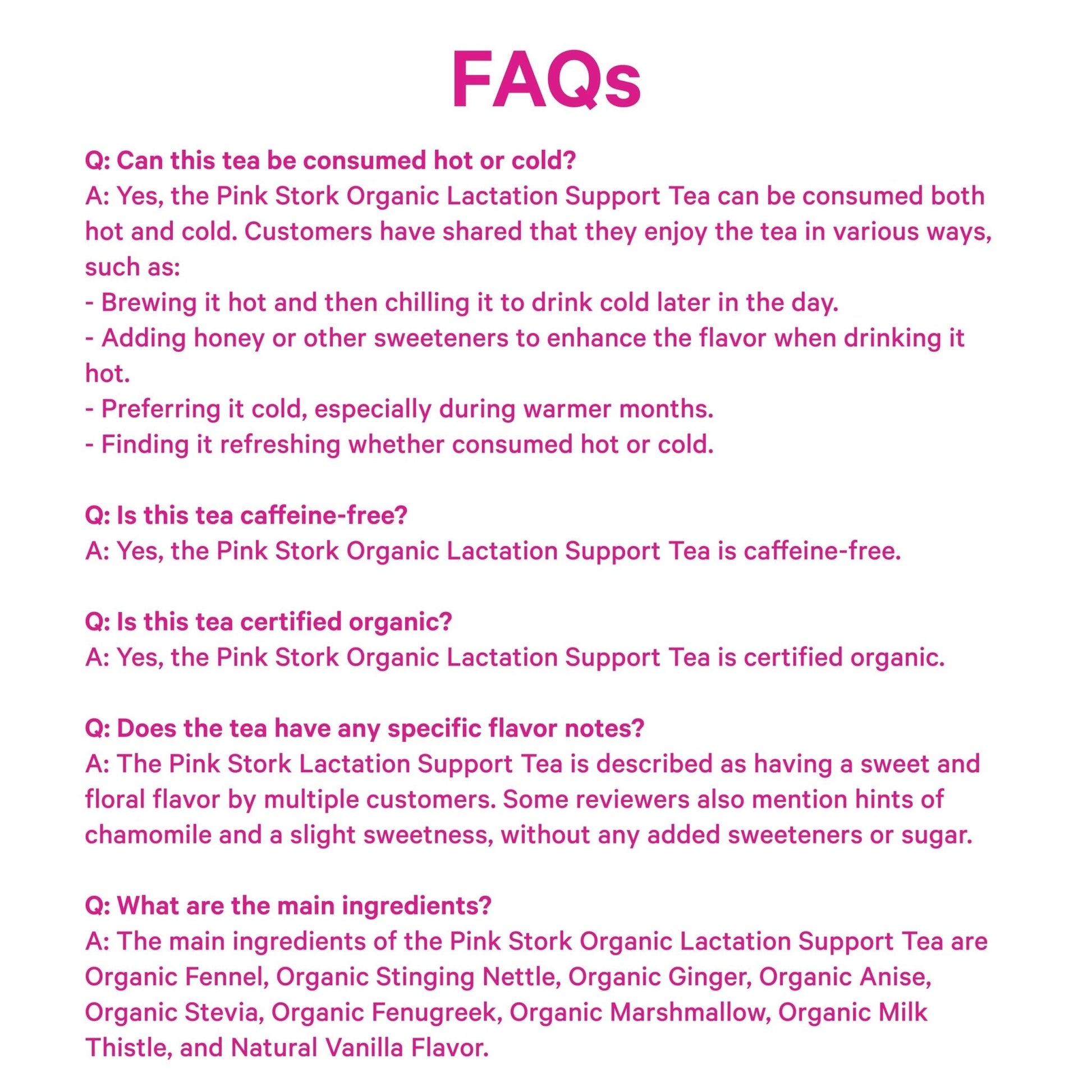 Pink Stork Organic Lactation Tea – Fenugreek, Fennel, Milk Thistle + More – Support for Breastfeeding, Pumping, Hydration, Milk Flow – Smooth Vanilla – 15 Sachets, Caffeine-Free - PrimeBioHealth - canada supplements