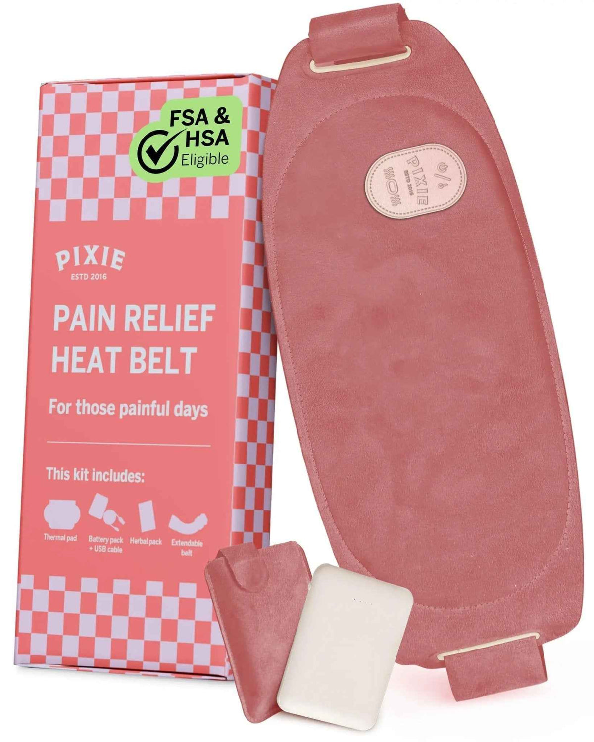 Pixie Period Heating Pad for Cramps - Thinnest Wearable Heating Pad for Feminine Care - Unnoticeable Under Clothes - Best Portable Pain Relief Heat Belt On The Market - Hours of Menstrual Pain Relief