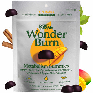 Plant People WonderBurn Metabolism & Cravings Control Gummies, Zero Sugar, Ripe Mango Flavor (60 Count) - PrimeBioHealth - canada supplements