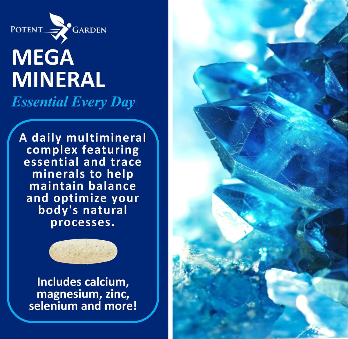 Potent Garden Mega Mineral Supplement Complete Mineral Complex with Calcium Magnesium Zinc Potassium Boron Selenium Chromium & 72 Trace - PrimeBioHealth - canada supplements