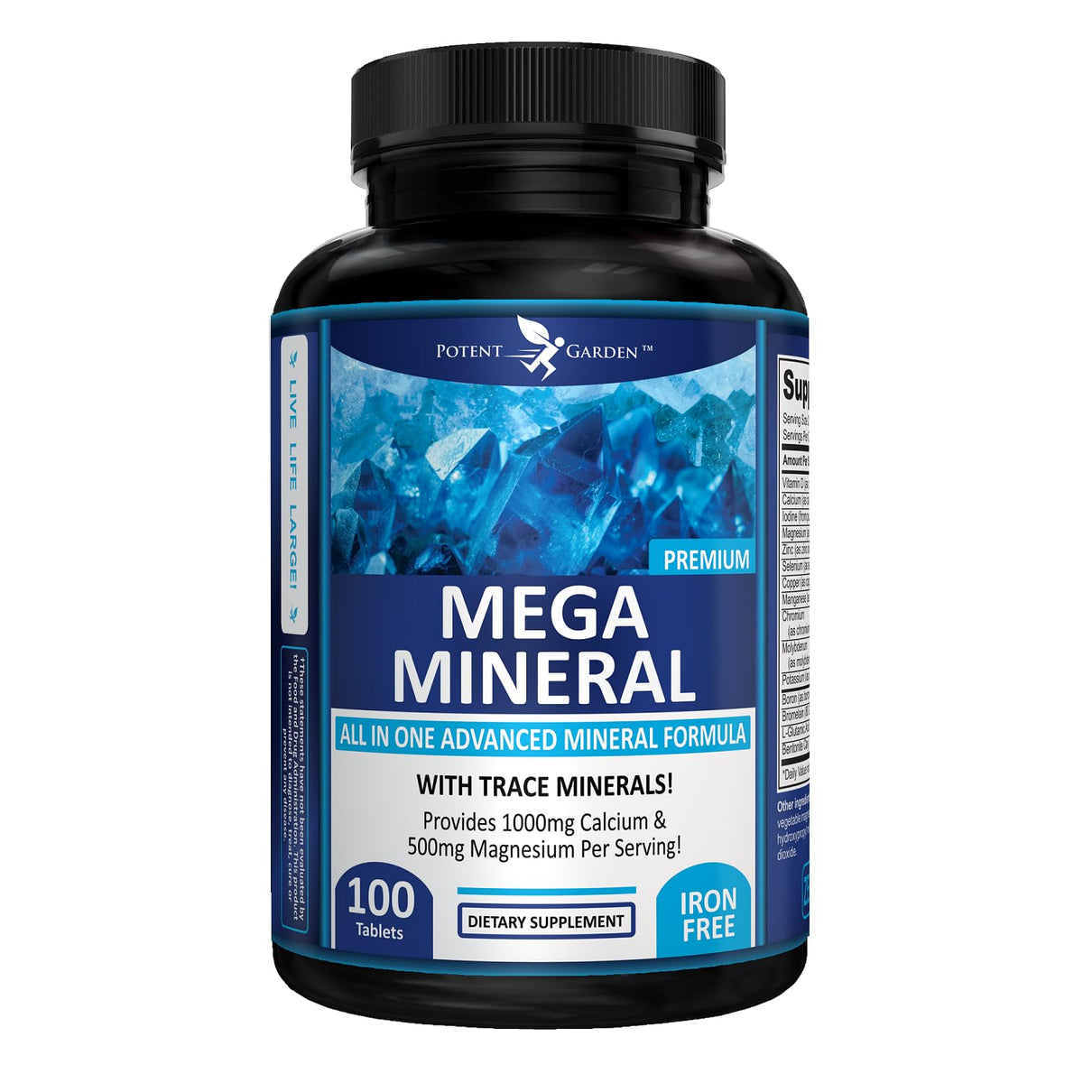 Potent Garden Mega Mineral Supplement Complete Mineral Complex with Calcium Magnesium Zinc Potassium Boron Selenium Chromium & 72 Trace - PrimeBioHealth - canada supplements