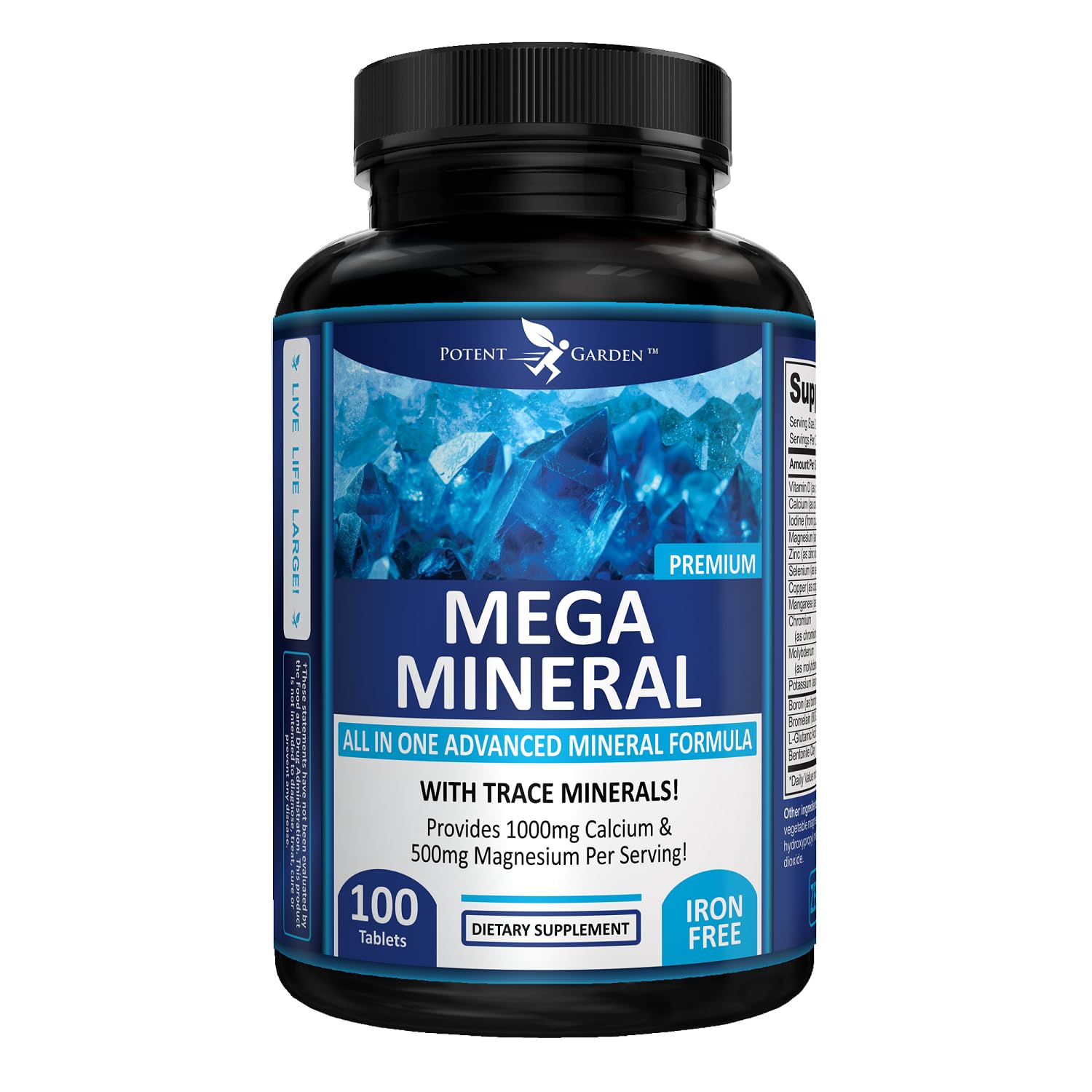 Potent Garden Mega Mineral Supplement Complete Mineral Complex with Calcium Magnesium Zinc Potassium Boron Selenium Chromium & 72 Trace - PrimeBioHealth - canada supplements