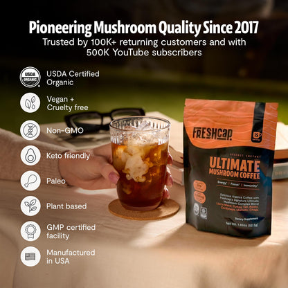 Premium Organic Mushroom Coffee – 12:1 Fruiting Body Extract – 29% Beta-Glucans – Smooth Tasting, 3rd-Party Tested for Clean Energy, No Jitters, Focus, Immune Support (15 Servings) - PrimeBioHealth - canada supplements