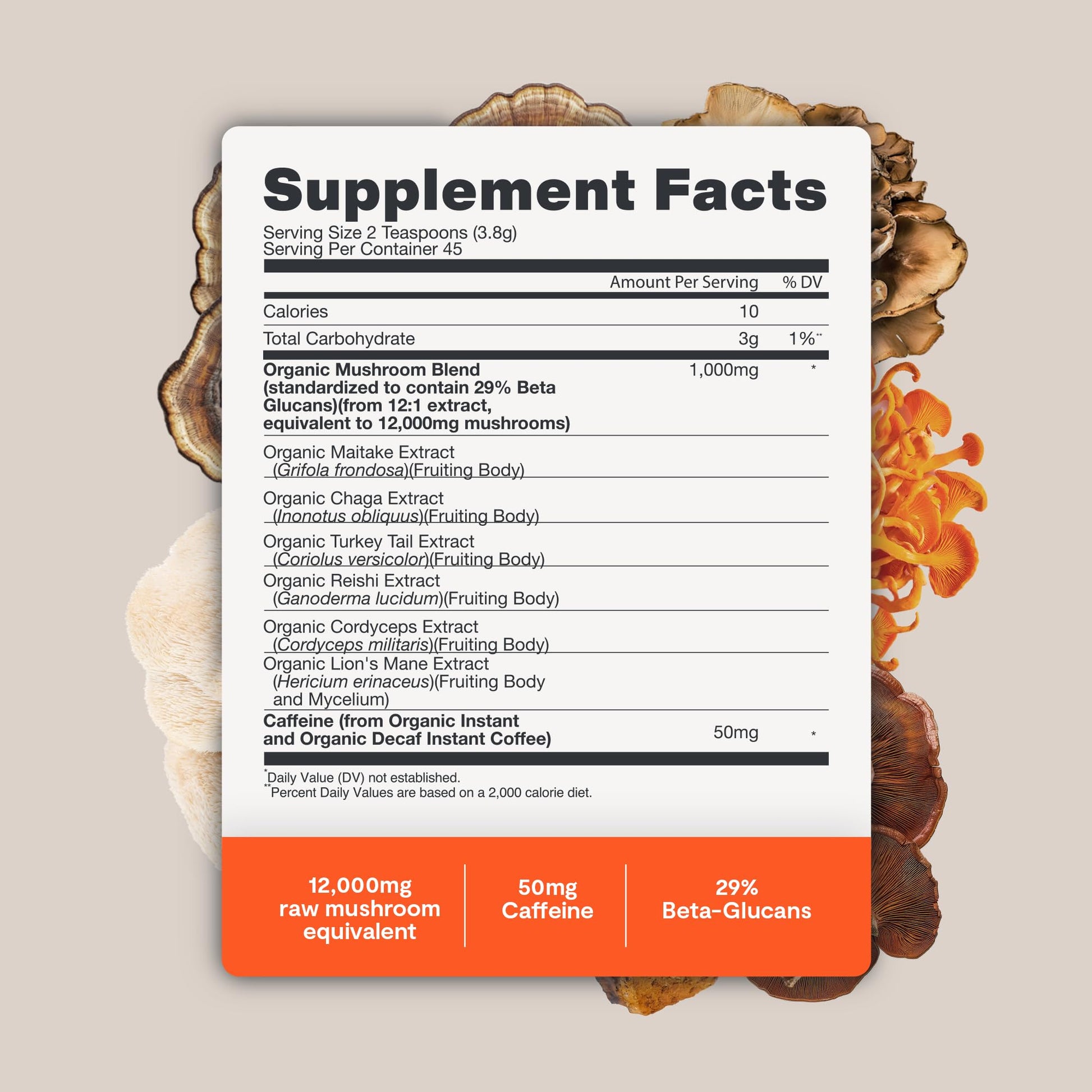 Premium Organic Mushroom Coffee – 12:1 Fruiting Body Extract – 29% Beta-Glucans – Smooth Tasting, 3rd-Party Tested for Clean Energy, No Jitters, Focus, Immune Support (15 Servings) - PrimeBioHealth - canada supplements