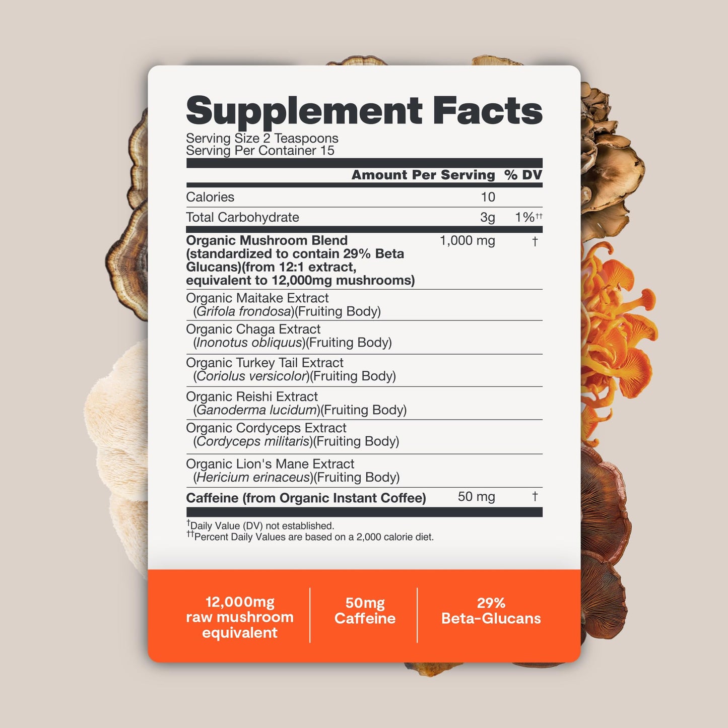 Premium Organic Mushroom Coffee – 12:1 Fruiting Body Extract – 29% Beta-Glucans – Smooth Tasting, 3rd-Party Tested for Clean Energy, No Jitters, Focus, Immune Support (15 Servings) - PrimeBioHealth - canada supplements
