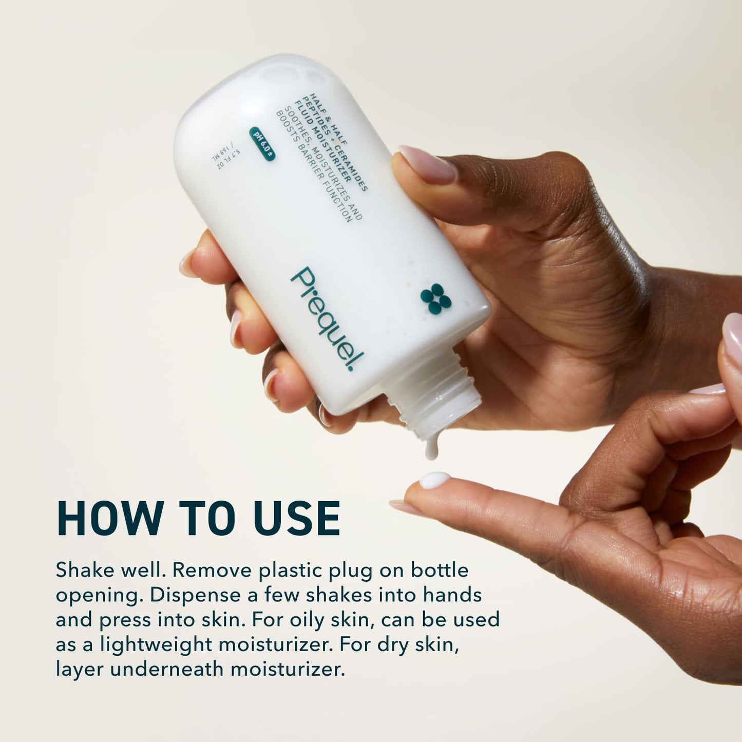 Prequel Skin Half and Half Fluid Moisturizer Face Cream. Lightweight Ceramide Peptide Lotion for All Skin Types - PrimeBioHealth - canada supplements