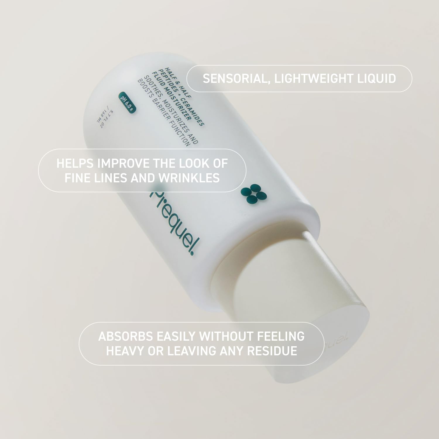 Prequel Skin Half and Half Fluid Moisturizer Face Cream. Lightweight Ceramide Peptide Lotion for All Skin Types - PrimeBioHealth - canada supplements