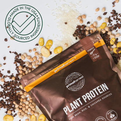 Primal Harvest Protein - Vegan Chocolate Protein Powder, Gluten & Dairy Free - PrimeBioHealth - canada supplements