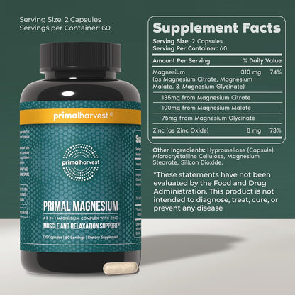 Primal Harvest Total Male+ & Magnesium Supplement Optimize Men’s Health with Targeted Nutrients for Vitality & Recovery 2 Pack Bundle - PrimeBioHealth - canada supplements
