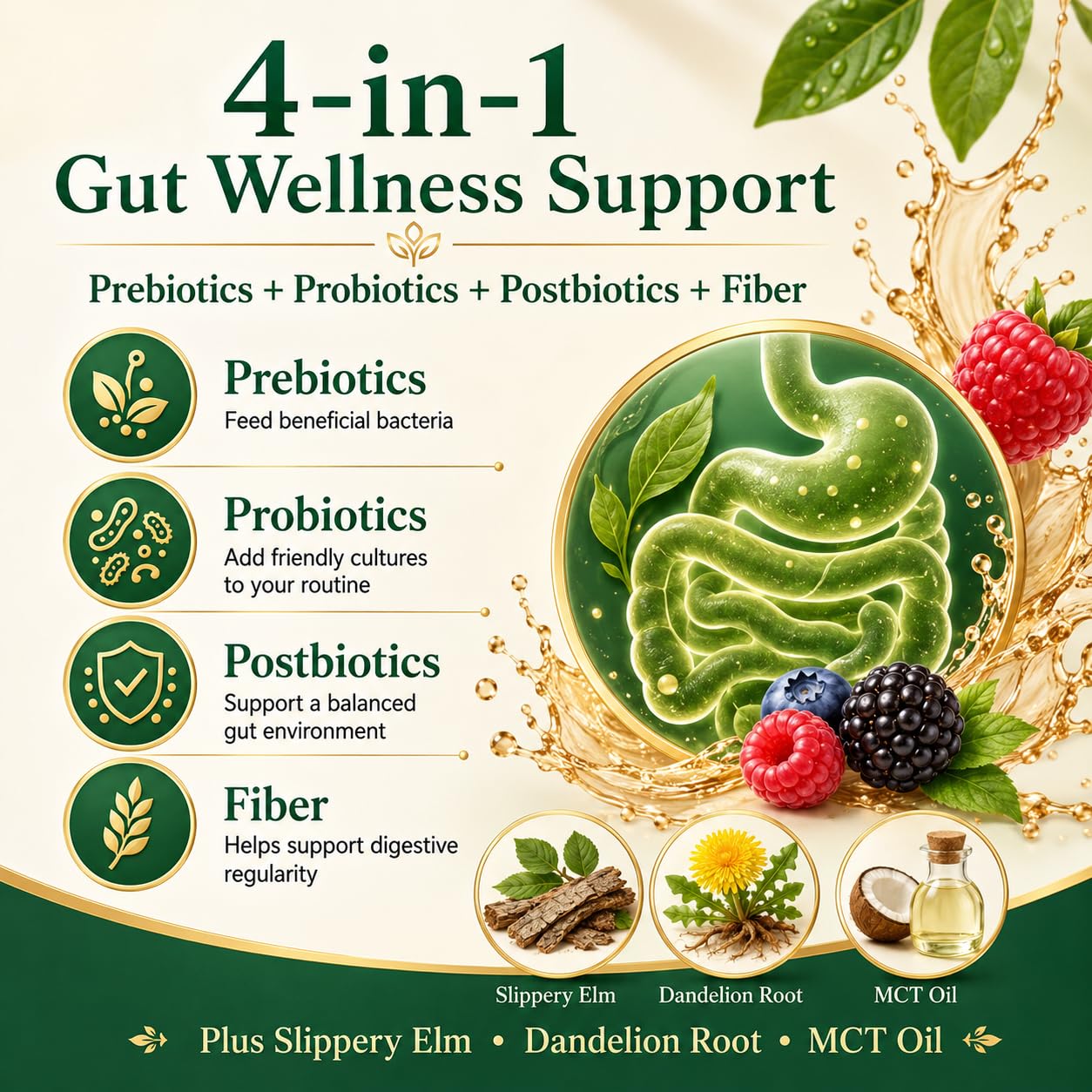 PRIMEHAVEN Probiotic Kombucha Gummies - Prebiotics, Probiotics, Postbiotics, Fiber Supplement, Slippery Elm, Dandelion Root, for Bloating, Gut Health - PrimeBioHealth - canada supplements