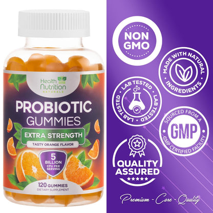 Probiotic Gummies - Advanced Multi-Strain Probiotic Formula - Gut & Digestive Health Support Gummy - Bacillus Coagulans 5 Billion CFU Per Serving, Daily Acidophilus Probiotics Supplement - 120 Gummies - PrimeBioHealth - canada supplements