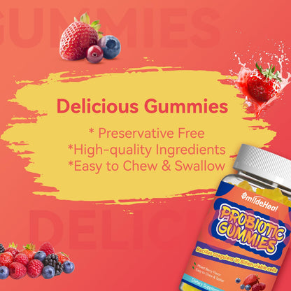 Probiotic Gummies for Digestive Health - 10 Billion CFU Bacillus Coagulans - Vegan & Non-GMO - Immune & Digestive Support for Men & Women - Strawberry & Mixed Berry Flavor - PrimeBioHealth - canada supplements
