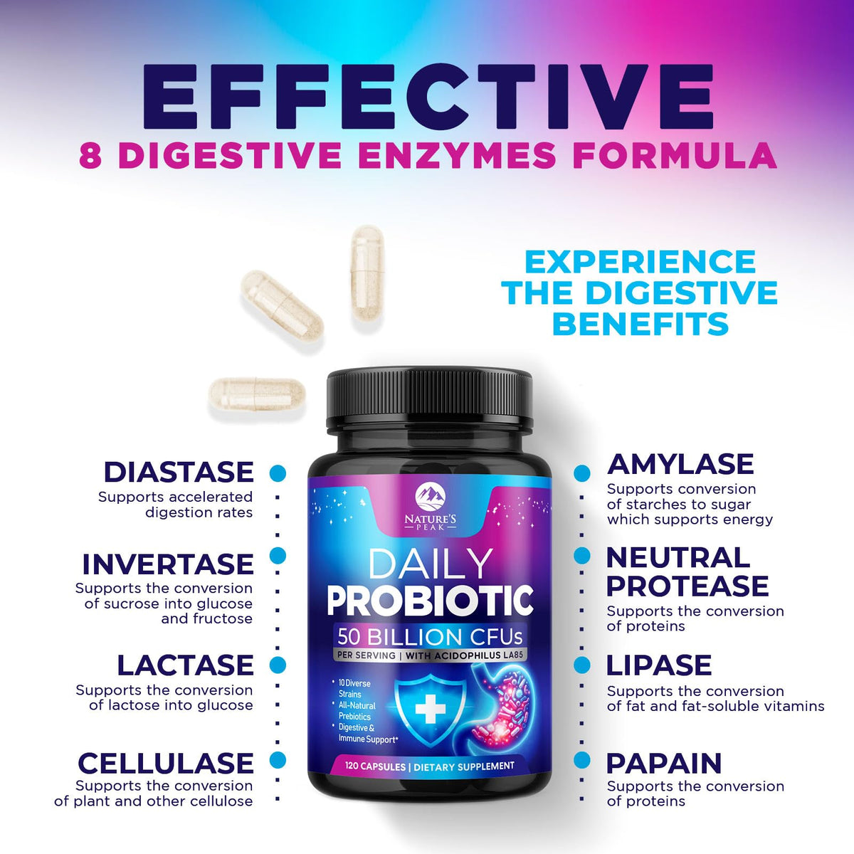 Probiotics 50 Billion CFU Per Serving - 10 Premium Strains + Digestive Enzymes & Prebiotics - Best Probiotic for Women & Men, Supports Immune, - PrimeBioHealth - canada supplements