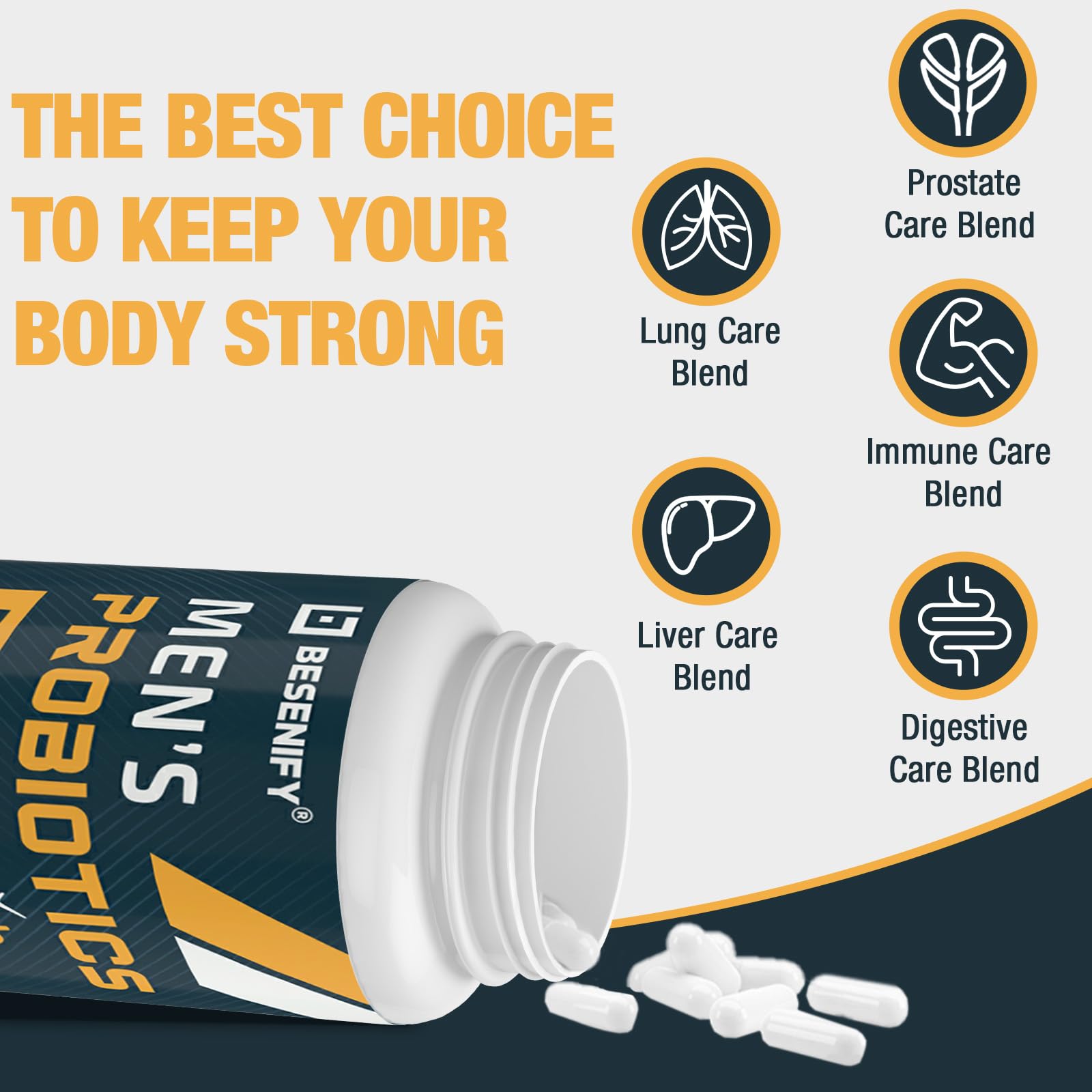 Probiotics for Men, 500 Billion CFUs & 12 Strains, Men's Probiotic with Turmeric, Cranberry, Goji - Probiotics for Digestive Health, Immune, Stomach, - PrimeBioHealth - canada supplements