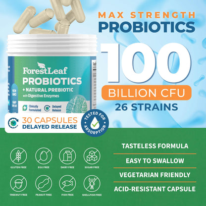 Probiotics for Men and Women, 100 Billion CFU, 26 Unique Strains, Men's and Women's Probiotic and Prebiotics Support Digestive Health, Gut Wellness, Energy, - PrimeBioHealth - canada supplements