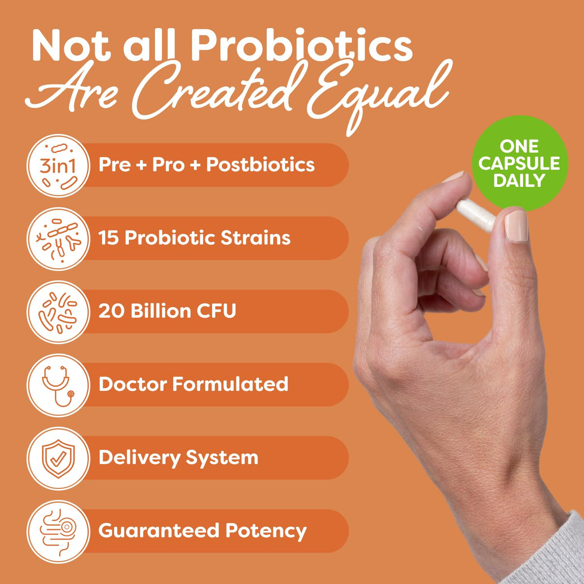 Probulin Total Care Probiotic Supplement, Daily Gut, Digestive, and Immune Health Probiotics Capsules for Men and Women, 20 Billion CFU, Vegan, 90 Count Bottle - PrimeBioHealth - canada supplements