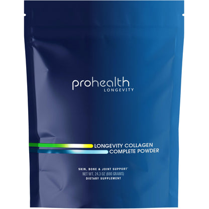 ProHealth Longevity Collagen Complete Powder - for People Over 40. 20g Multi Collagen. Hyaluronic Acid. for Joints, Bones, Hair, Skin, Muscles, Gut - 30 Servings - PrimeBioHealth - canada supplements