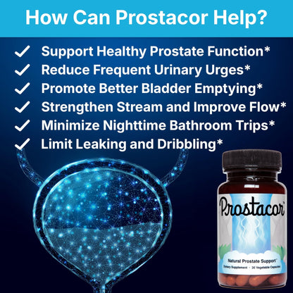 Prostacor - Natural Prostate Support Supplement - Non-GMO, Vegan, Gluten-Free - PrimeBioHealth - canada supplements