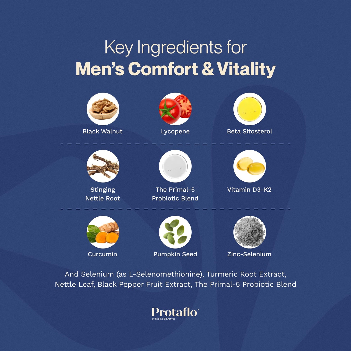 Protaflo Prostate Supplements for Men - Supports Urinary Flow & Bladder Control | Probiotics + Black Walnut, Nettle, Turmeric, Lycopene, Pumpkin Seed - PrimeBioHealth - canada supplements