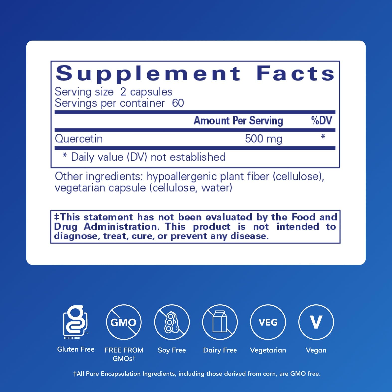 Pure Encapsulations Quercetin - 500 mg - Immune Support, Cellular Health & Heart Health - Antioxidant Supplement - PrimeBioHealth - canada supplements